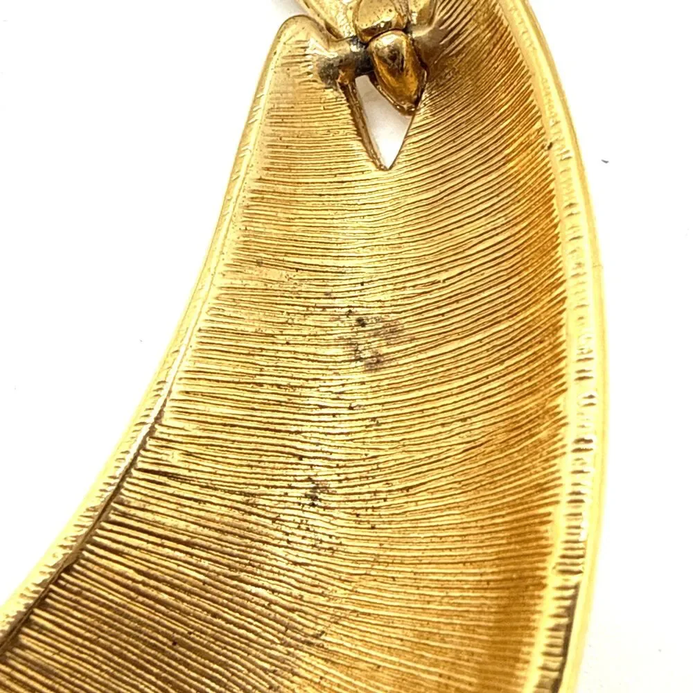 Vintage Monet Collar Necklace Gold Tone Cream Enamel Modernist Choker 16